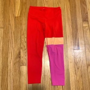 JoyLab pink and red crop legging